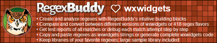 RegexBuddy—The best regex editor and tester for wxWidgets developers!