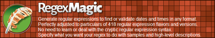 RegexMagic—Generate regular expressions matching dates and times