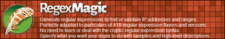 RegexMagic—Generate regular expressions matching ip addresses and ranges