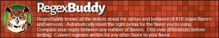 RegexBuddy—Better than a regular expression reference!