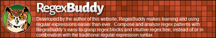 RegexBuddy—Better than a regular expression tutorial!